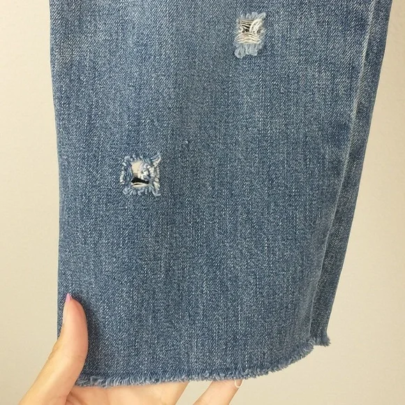 Y2K Vintage Abercrombie & Fitch Womens Cut Off Raw Waist Crop Button Fly Jeans 4 - Picture 6 of 13